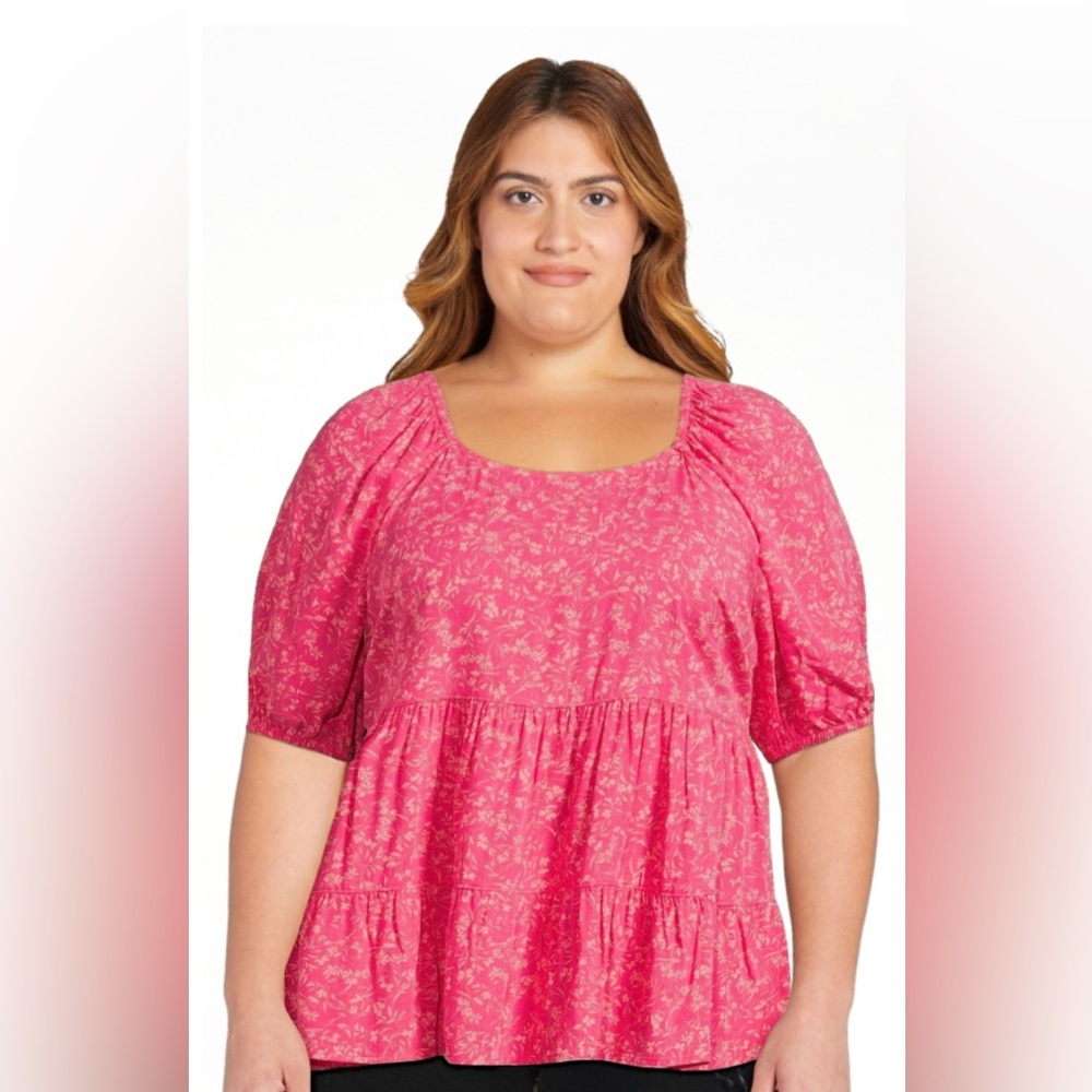 🌺SALE 5 for $20🌺Terra & Sky Pink Floral Top 2X